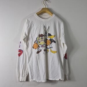 Space Jam Men's T-Shirt Looney Tune Toons Squad Graphic Tee Crew Size M